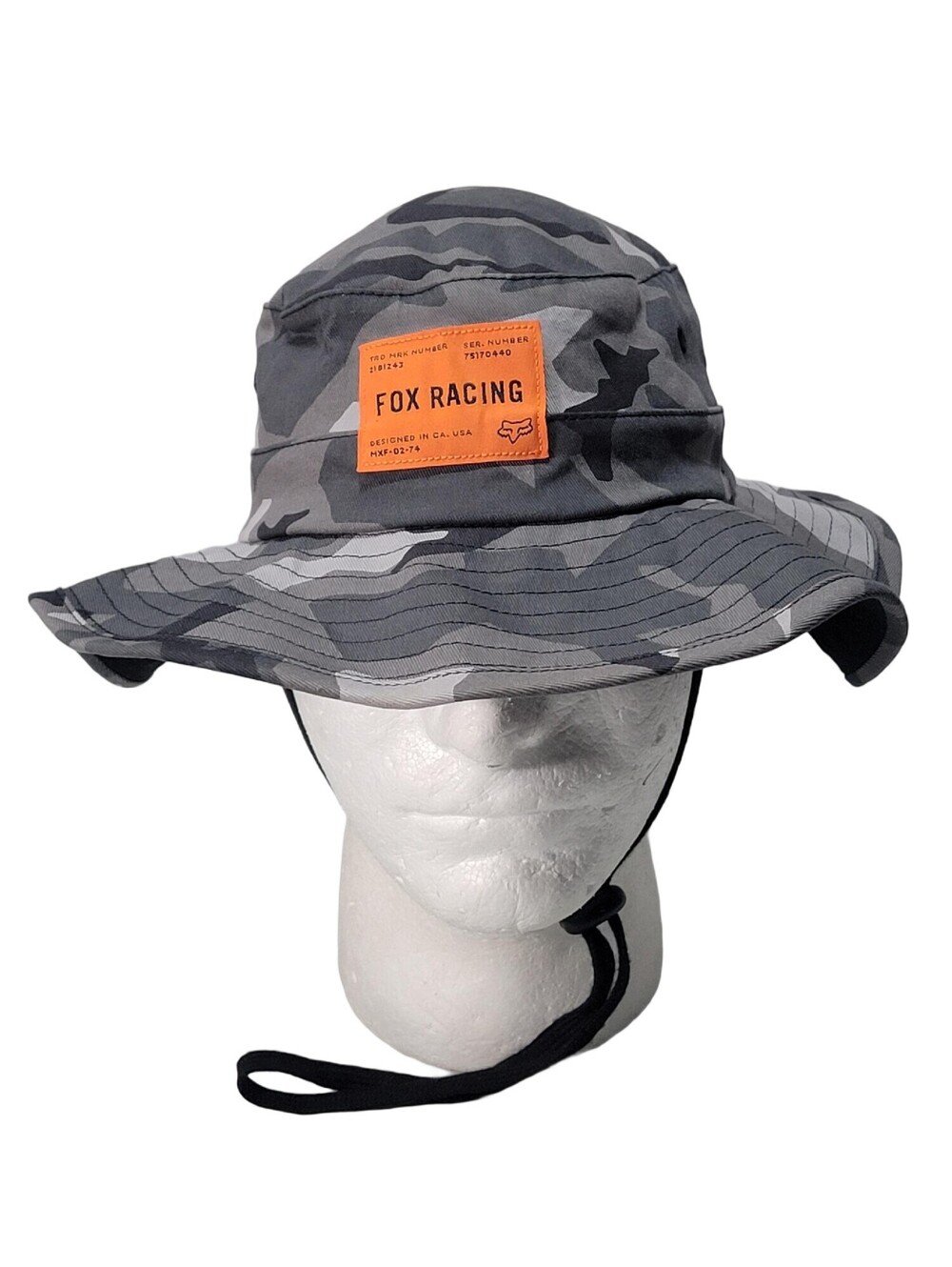 Fox Racing Traverse Camouflage Grey Camo Safari Boonie Fishing Bucket Hat L/XL
